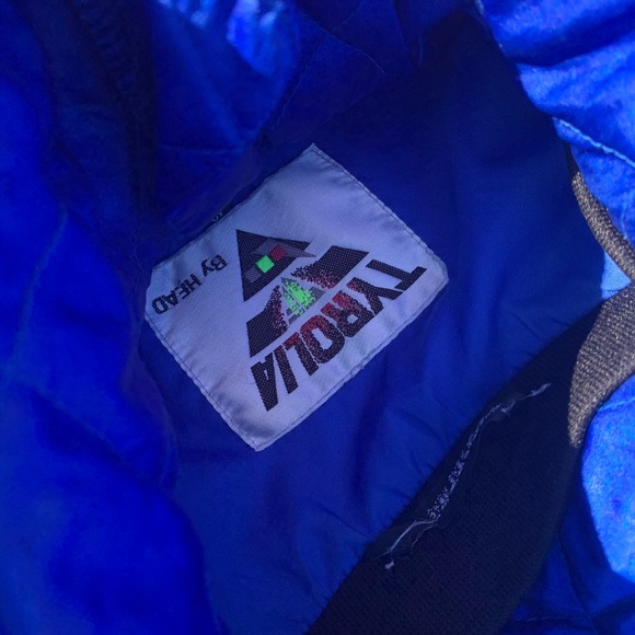 Vintage 80s shiny blue skiwear jacket size 12 - Picture 3 of 6